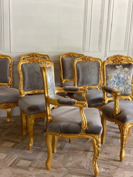 Rococo dining chairs with intense carvings