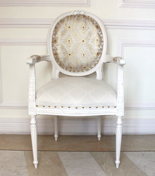 Chair iconised by Louis XVI, lofty armchair