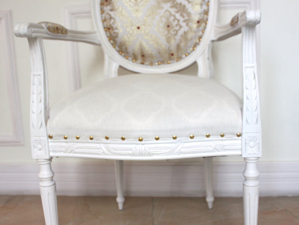 Chair iconised by Louis XVI, lofty armchair
