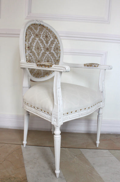 Chair iconised by Louis XVI, lofty armchair