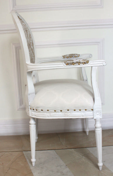 Chair iconised by Louis XVI, lofty armchair