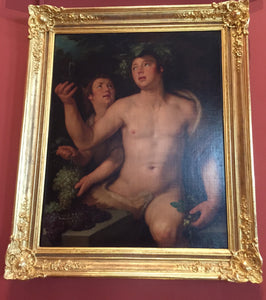 Frame inspired by painting of Bacchus from State Hermitage Museum