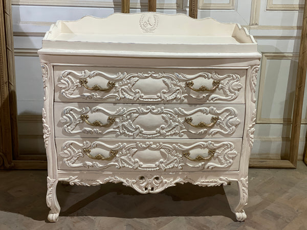 Louis XV commode customised as a changing station