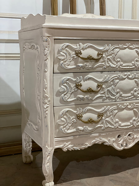 Louis XV commode customised as a changing station