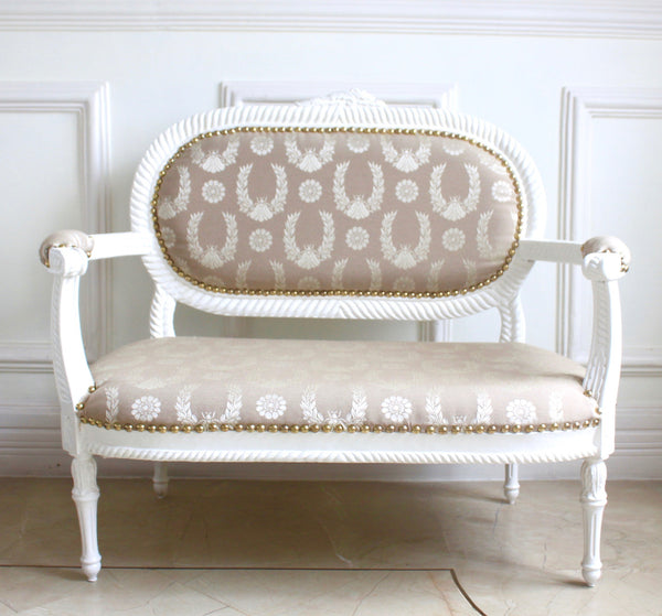 Beautiful & delicate Louis XVI petite settee / sofa for children