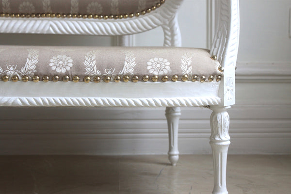 Beautiful & delicate Louis XVI petite settee / sofa for children