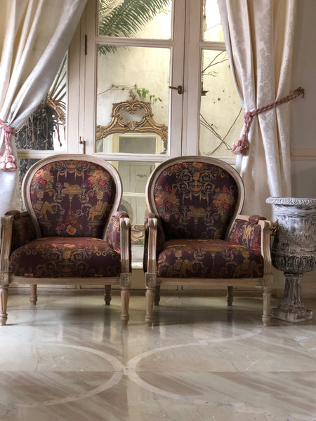 Louis XVI fauteuil / armchair with needle point feet