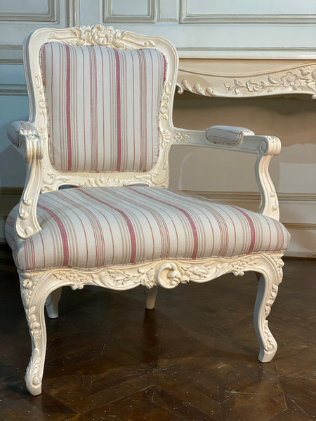 Chair inspired by Louis XV fauteuil with deep rococo sensibilities