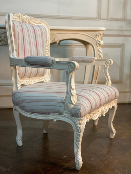 Chair inspired by Louis XV fauteuil with deep rococo sensibilities