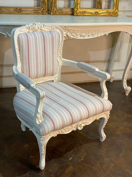Chair inspired by Louis XV fauteuil with deep rococo sensibilities