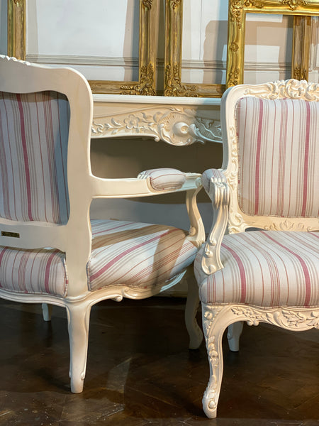 Chair inspired by Louis XV fauteuil with deep rococo sensibilities