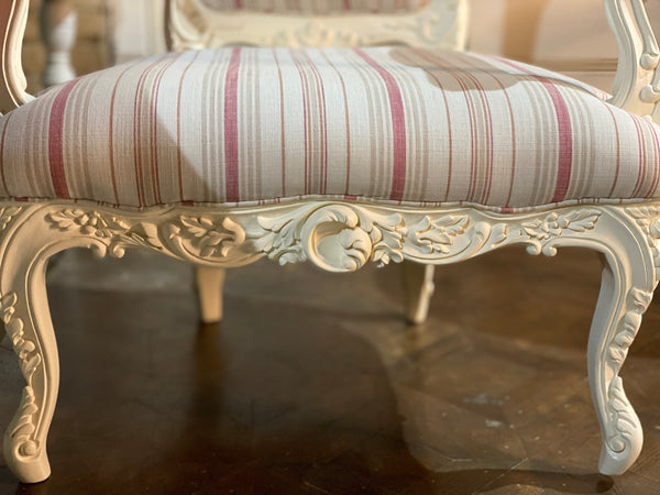 Chair inspired by Louis XV fauteuil with deep rococo sensibilities