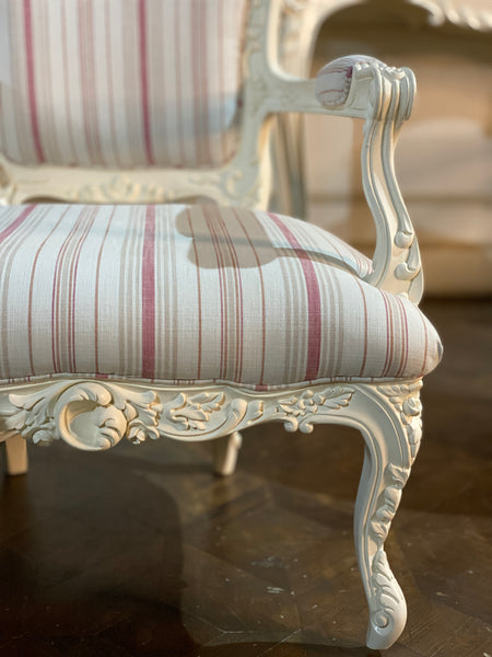Chair inspired by Louis XV fauteuil with deep rococo sensibilities