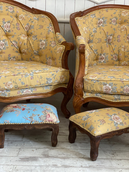 Bergère / armchair inspired by the Louis XV era