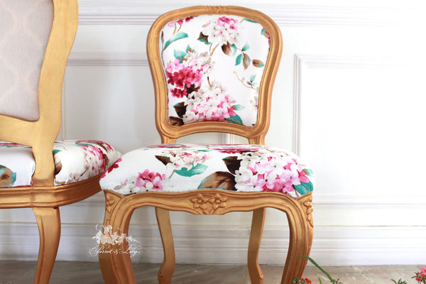 Chair iconised by Louis XV, small side chair without arms