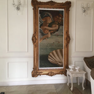 Frames of oversized proportions and rococo elements inspired by Louis XV