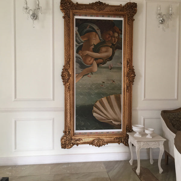Frame of oversized proportions and rococo elements inspired by Louis XV