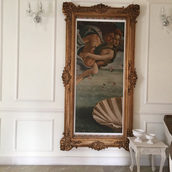 Frame of oversized proportions and rococo elements inspired by Louis XV
