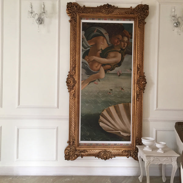 Frame of oversized proportions and rococo elements inspired by Louis XV