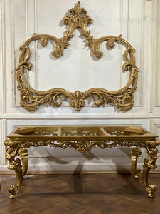 Dining table inspired by Louis XIV antiquity with caryatids.