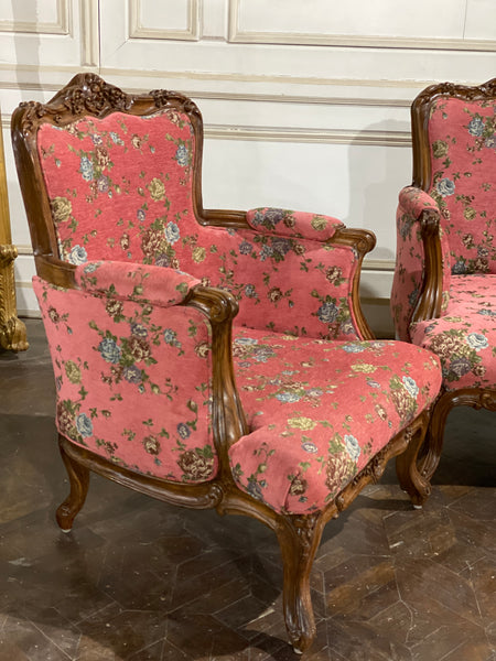Pair of armchairs with significant Louis XV features