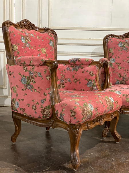 Pair of armchairs with significant Louis XV features