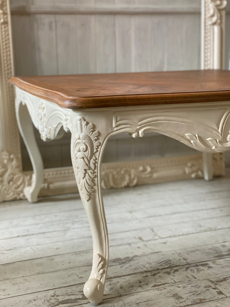 Louis XV center table with reverse scrolls