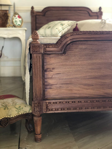 Louis XVI quintessential bed in Provençal finish