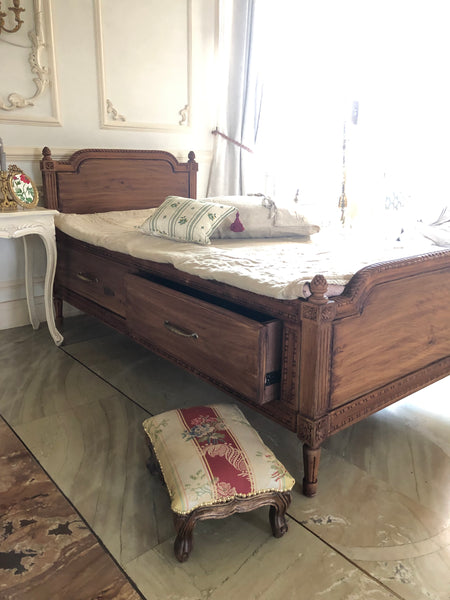Louis XVI quintessential bed in Provençal finish