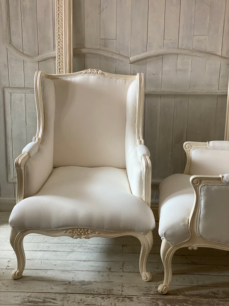 Surreal wing chair of Louis XV sensibilities