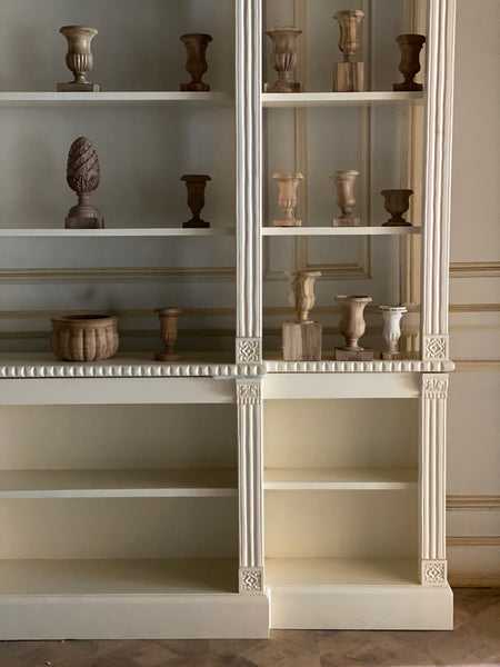Oversized neo-classical bookshelf armoire