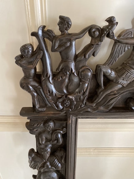 Renaissance frame with arabesques, angels, birds and grotesques