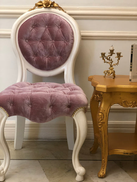 Louis XV dressing, dining or side chair with dramatic feet