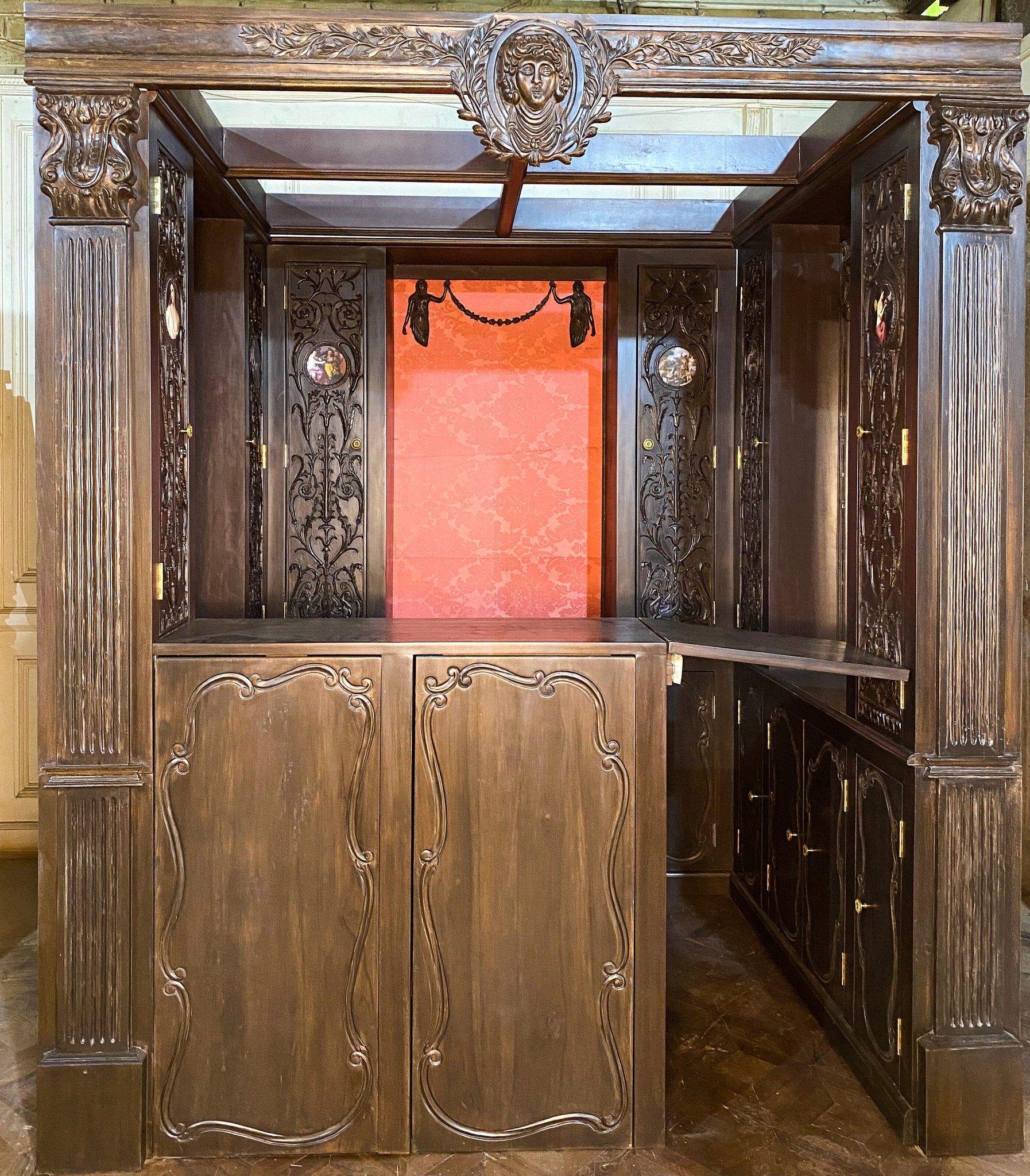 Customised bar inspired by renaissance representation of Bacchus