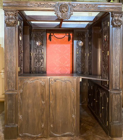 Customised bar inspired by renaissance representation of Bacchus