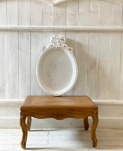 Classic Louis XV footstool with parquet top