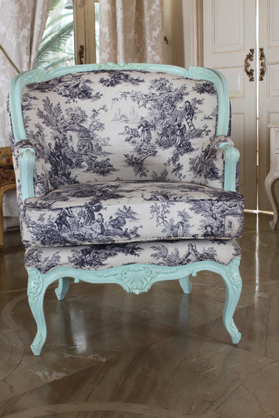 Pair of unbridled bergères / armchairs in Louis XV brilliance