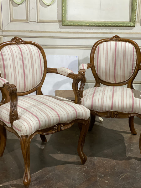 Chair inspired by Louis XV, with oval silhouette