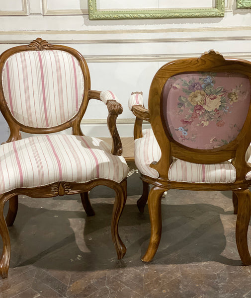 Chair inspired by Louis XV, with oval silhouette