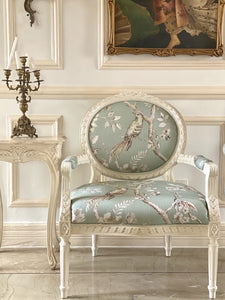 French Louis XVI fauteuil with immaculate carving