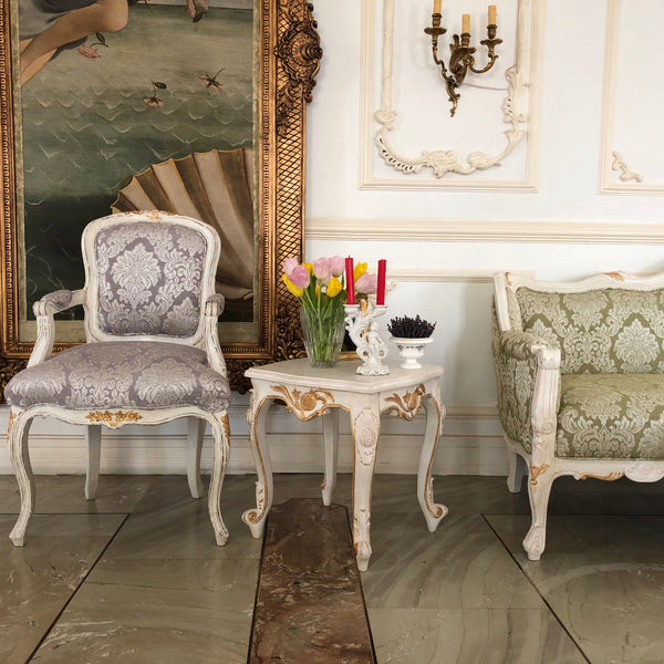 Side table of Louis XV elegance with pomegranate motif