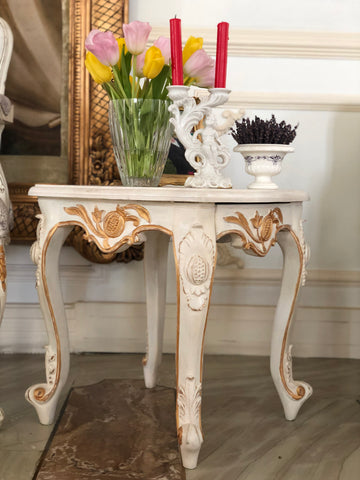 Side table of Louis XV elegance with pomegranate motif