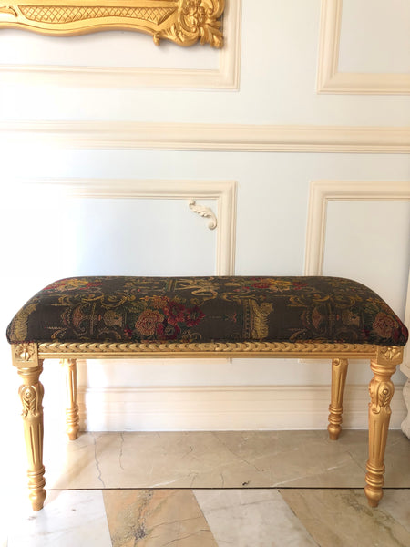 Bench with fluted Louis XVI legs