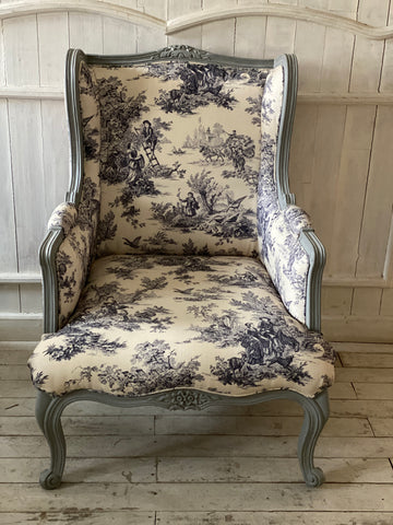 Surreal wing chair of Louis XV sensibilities