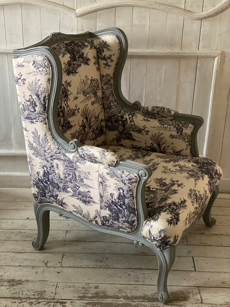 Surreal wing chair of Louis XV sensibilities