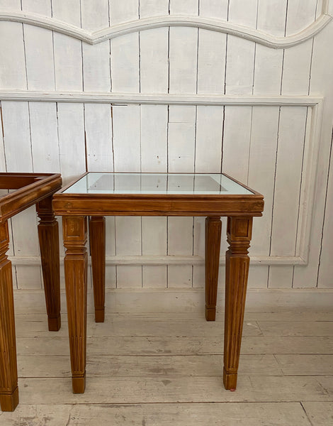 Louis XVI side tables in natural stain