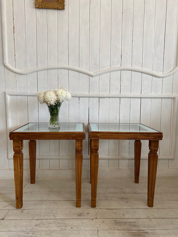 Louis XVI side tables in natural stain