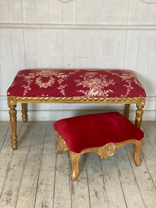 French Louis XV carved footstool