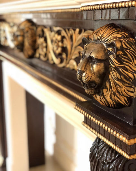 Monumental chimneypiece of neoclassical features