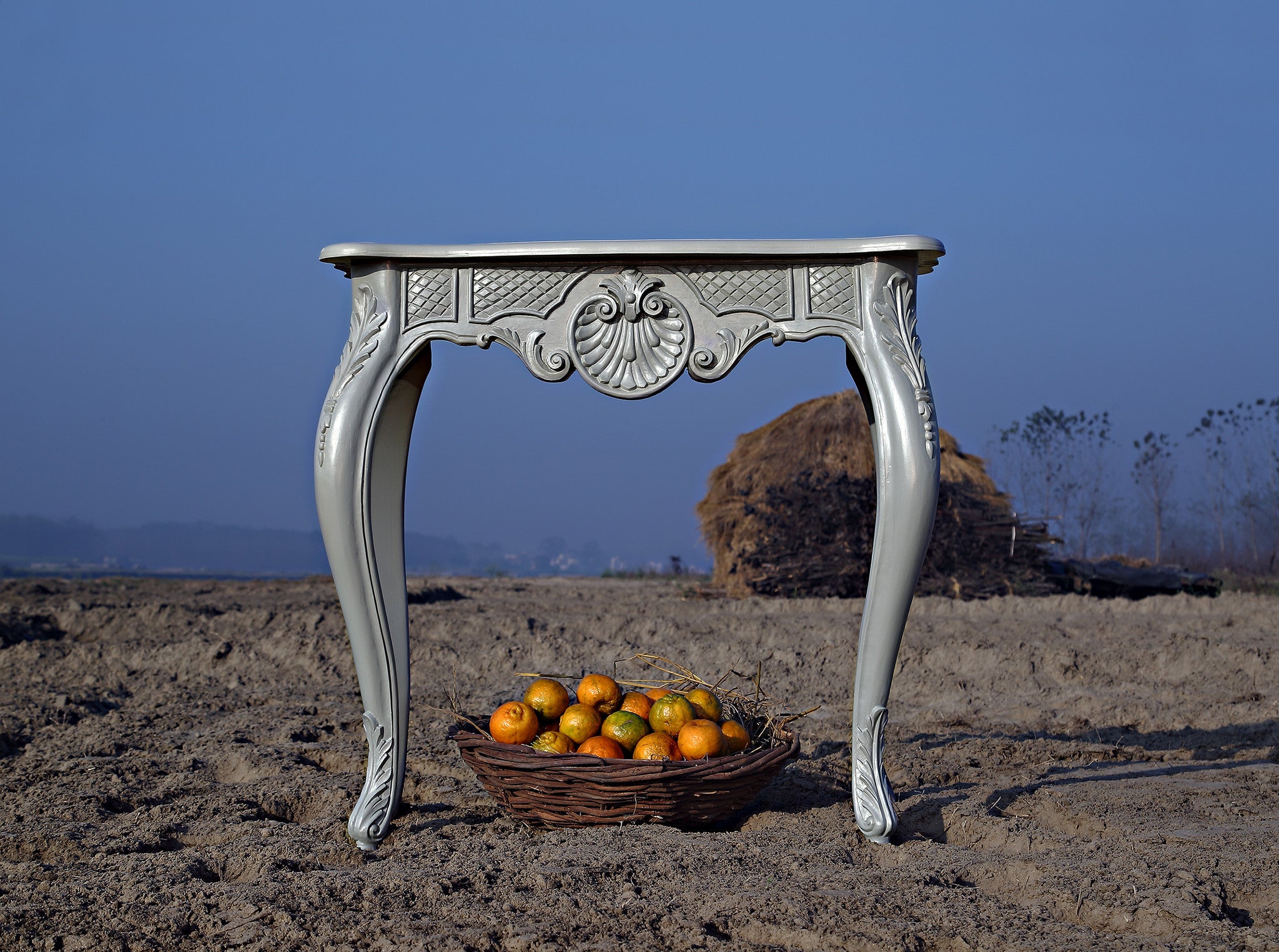 Console table inspired by Louis XV rococo and doe legs